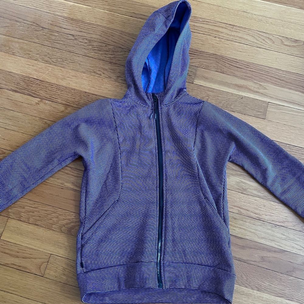 Athleta girl purple, pink, and blue zip up hoodie size L (12)